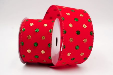 Red_Christmas Glitter Red and Green Assorted Pattern Wired Ribbon_KF9602GC-7-7