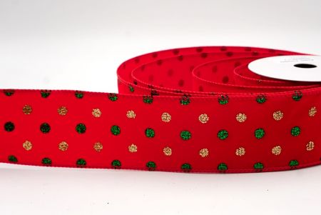 Red_Christmas Glitter Red and Green Assorted Pattern Wired Ribbon_KF9602GC-7-7