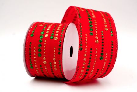 Red_Christmas Glitter Red and Green Assorted Pattern Wired Ribbon_KF9603GC-7-7