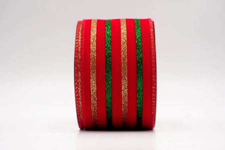 Red_Christmas Glitter Red and Green Assorted Pattern Wired Ribbon_KF9604GC-7-7