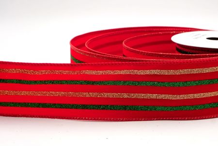 Red_Christmas Glitter Red and Green Assorted Pattern Wired Ribbon_KF9604GC-7-7