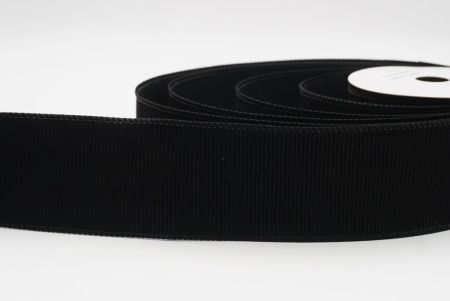 Cinta de alambre de terciopelo negro sólido con estrías navideña_KF9605GC-53