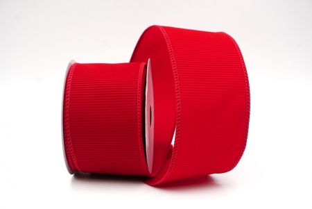 Cinta de alambre de terciopelo rojo oscuro sólido con estrías navideña_KF9605GC-7A-169