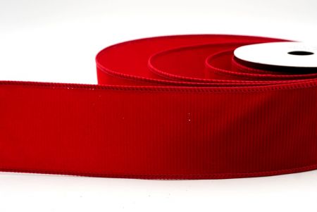 Cinta de alambre de terciopelo rojo oscuro sólido con estrías navideña_KF9605GC-7A-169