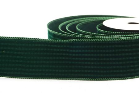 Cinta de alambre de terciopelo con rayas texturizadas verdes_KF9606GC-3-127