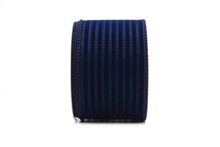 Cinta de alambre de terciopelo con rayas texturizadas azul marino_KF9606GC-4-4