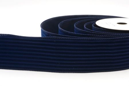Cinta de alambre de terciopelo con rayas texturizadas azul marino_KF9606GC-4-4