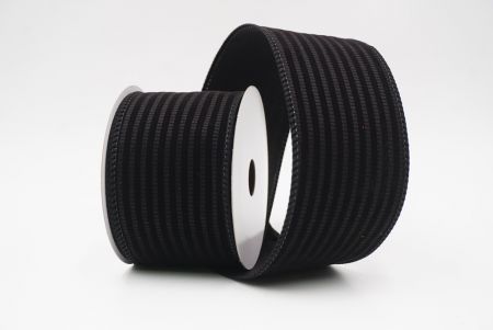 Cinta de terciopelo con rayas texturizadas negras_KF9606GC-53-53