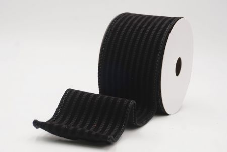 Cinta de terciopelo con rayas texturizadas negras_KF9606GC-53-53