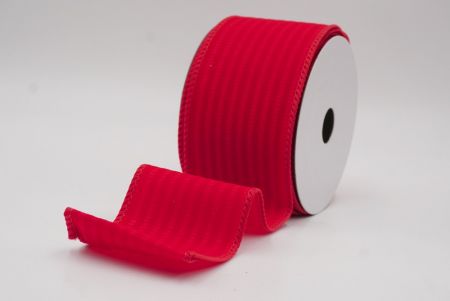 Cinta de alambre de terciopelo con rayas texturizadas rojas_KF9606GC-7-7
