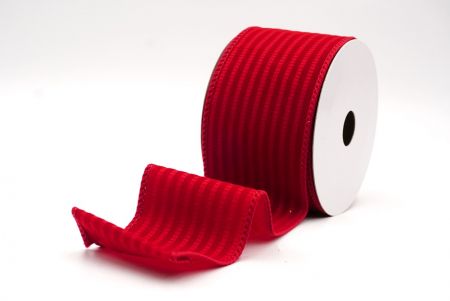 Cinta de alambre de terciopelo con rayas texturizadas rojo oscuro_KF9606GC-7A-169