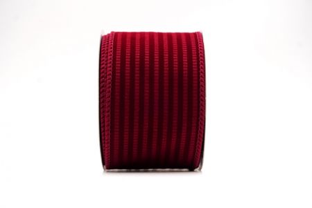 Cinta de alambre de terciopelo con rayas texturizadas burdeos_KF9606GC-8-8