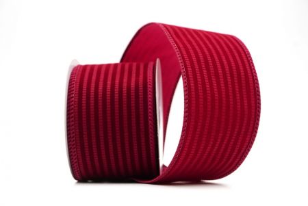 Cinta de alambre de terciopelo con rayas texturizadas burdeos_KF9606GC-8-8