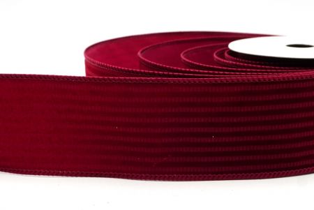 Cinta de alambre de terciopelo con rayas texturizadas burdeos_KF9606GC-8-8