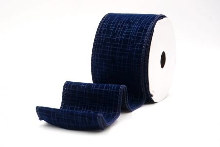 Cinta Alámbrada de Terciopelo Azul Marino_Grid_KF9607GC-4-4