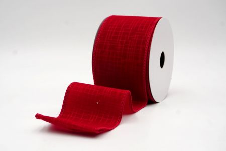 Cinta Alámbrada de Terciopelo Rojo Oscuro_Grid_KF9607GC-7A-169