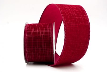 Cinta Alámbrada de Terciopelo Burdeos_Grid_KF9607GC-8-8