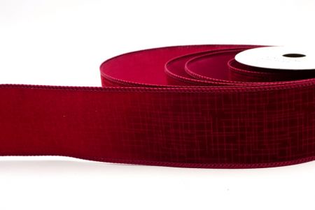 Cinta Alámbrada de Terciopelo Burdeos_Grid_KF9607GC-8-8