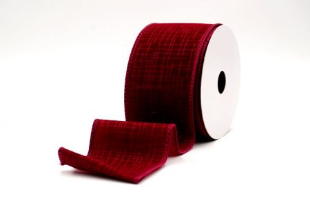 Cinta Alámbrada de Terciopelo Burdeos_Grid_KF9607GC-8-8
