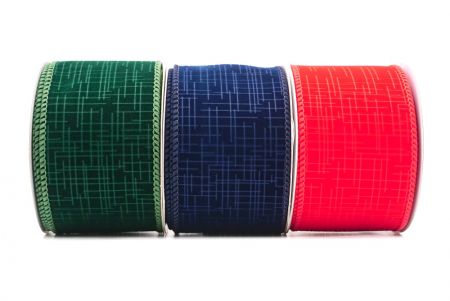 Grid Velvet Wired Ribbon - Grid Velvet Wired Ribbon