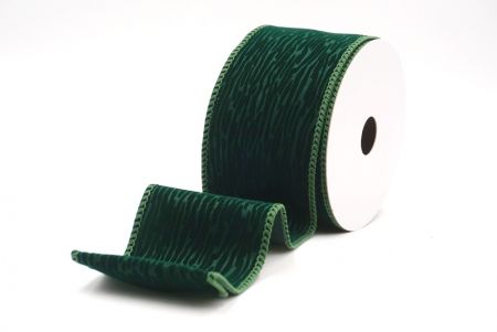 Cinta de alambre texturizada de terciopelo verde con grano de madera_KF9608GC-3-127