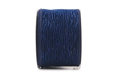 Cinta de alambre texturizada de terciopelo azul marino con grano de madera_KF9608GC-4-4
