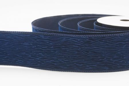 Cinta de alambre texturizada de terciopelo azul marino con grano de madera_KF9608GC-4-4
