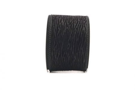 Cinta de alambre texturizada de terciopelo negro con grano de madera_KF9608GC-53-53