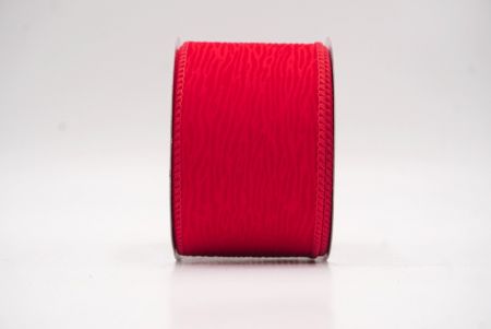 Cinta de alambre texturizada de terciopelo rojo con grano de madera_KF9608GC-7-7