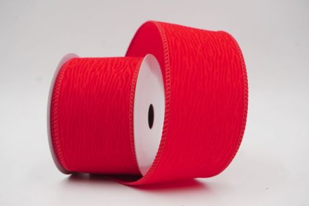 Cinta de alambre texturizada de terciopelo rojo con grano de madera_KF9608GC-7-7