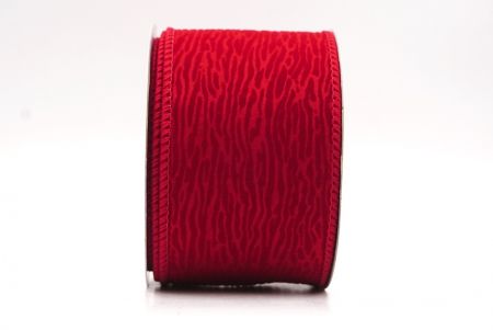 Cinta de alambre texturizada de terciopelo rojo oscuro con grano de madera_KF9608GC-7A-169