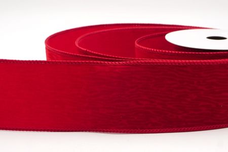 Cinta de alambre texturizada de terciopelo rojo oscuro con grano de madera_KF9608GC-7A-169