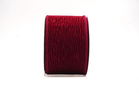 Cinta de alambre texturizada de terciopelo burdeos con grano de madera_KF9608GC-8-8