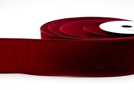 Cinta de alambre texturizada de terciopelo burdeos con grano de madera_KF9608GC-8-8