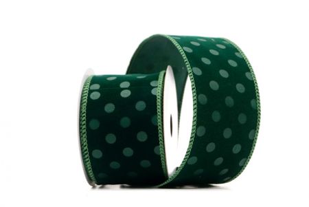 Cinta de terciopelo verde con lunares_KF9609GC-3-127