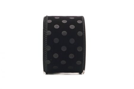 Cinta de Alambre de Terciopelo con Lunares Negros_KF9609GC-53-53