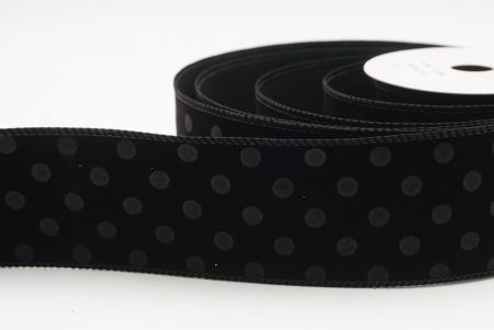 Cinta de Alambre de Terciopelo con Lunares Negros_KF9609GC-53-53
