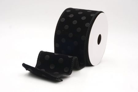 Cinta de Alambre de Terciopelo con Lunares Negros_KF9609GC-53-53