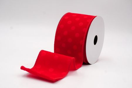 Cinta de terciopelo rojo con lunares_KF9609GC-7-7