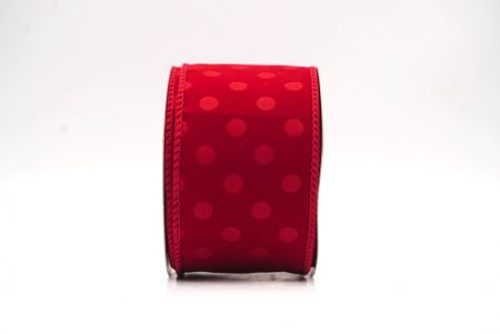 Cinta de terciopelo rojo oscuro con lunares_KF9609GC-7A-169