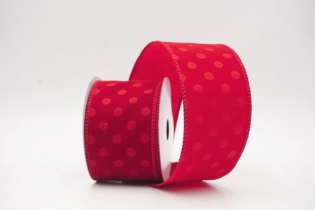 Cinta de terciopelo rojo oscuro con lunares_KF9609GC-7A-169