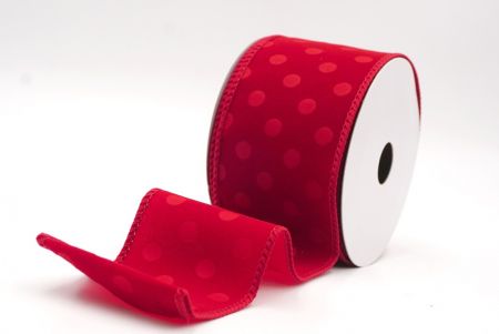 Cinta de terciopelo rojo oscuro con lunares_KF9609GC-7A-169