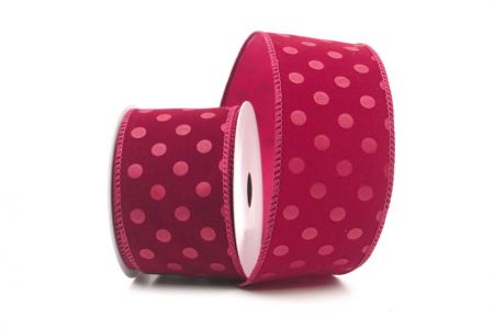 Cinta de terciopelo burdeos con lunares_KF9609GC-8-8