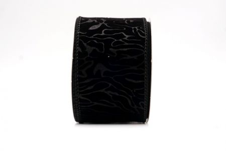 Cinta de alambre de terciopelo con onda abstracta en negro_KF9610GC-53-53