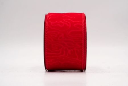 Cinta de alambre de terciopelo con onda abstracta en rojo_KF9610GC-7-7