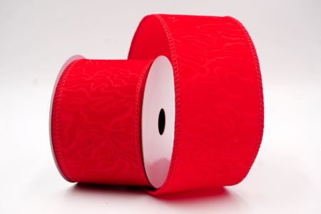 Cinta de alambre de terciopelo con onda abstracta en rojo_KF9610GC-7-7