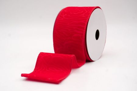 Cinta de alambre de terciopelo con onda abstracta en rojo_KF9610GC-7-7