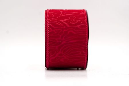 Cinta de alambre de terciopelo con onda abstracta en rojo oscuro_KF9610GC-7A-169