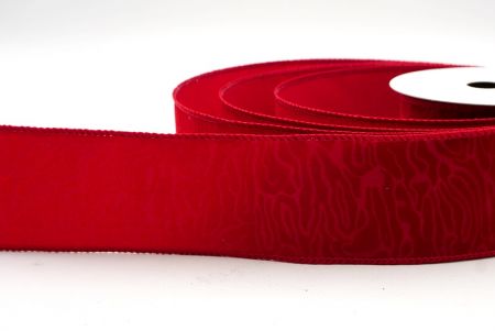 Cinta de alambre de terciopelo con onda abstracta en rojo oscuro_KF9610GC-7A-169