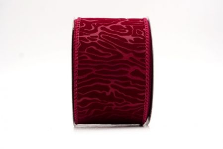 Cinta de alambre de terciopelo con onda abstracta en burdeos_KF9610GC-8-8